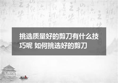 挑选质量好的剪刀有什么技巧呢 如何挑选好的剪刀