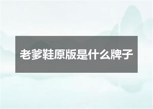 老爹鞋原版是什么牌子