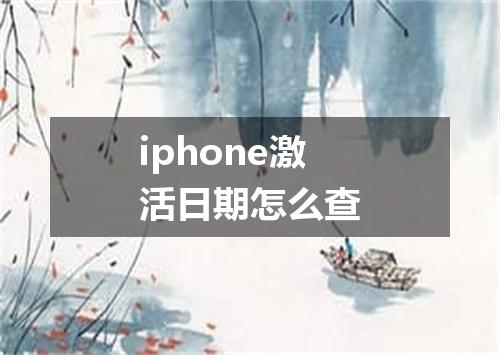 iphone激活日期怎么查