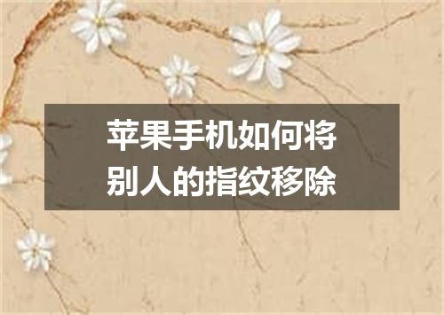 苹果手机如何将别人的指纹移除