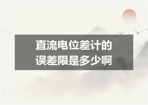 直流电位差计的误差限是多少啊