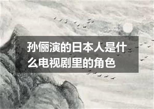 孙俪演的日本人是什么电视剧里的角色