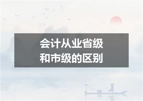 会计从业省级和市级的区别