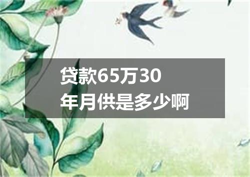 贷款65万30年月供是多少啊