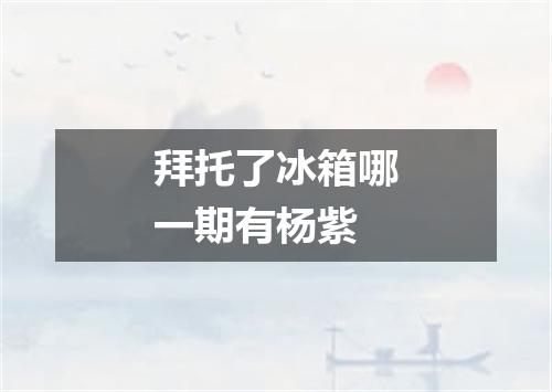 拜托了冰箱哪一期有杨紫