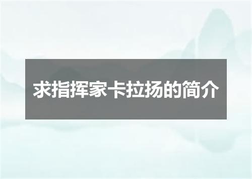 求指挥家卡拉扬的简介