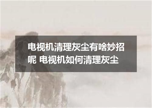 电视机清理灰尘有啥妙招呢 电视机如何清理灰尘