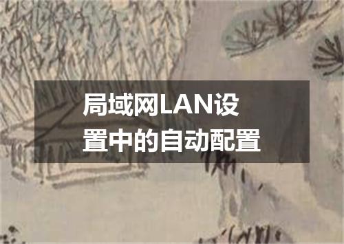 局域网LAN设置中的自动配置