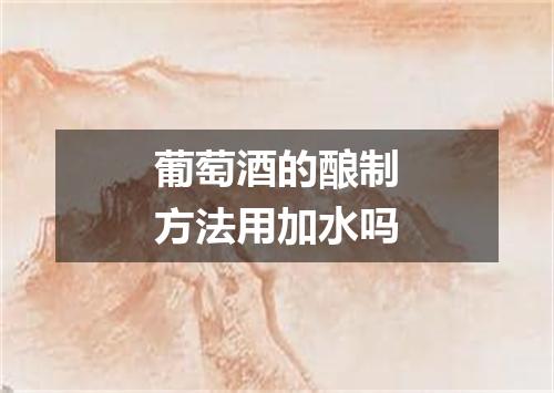 葡萄酒的酿制方法用加水吗