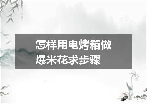 怎样用电烤箱做爆米花求步骤