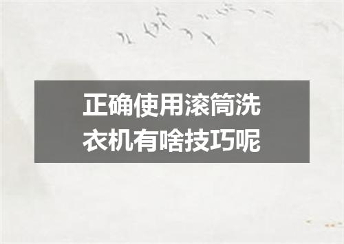 正确使用滚筒洗衣机有啥技巧呢