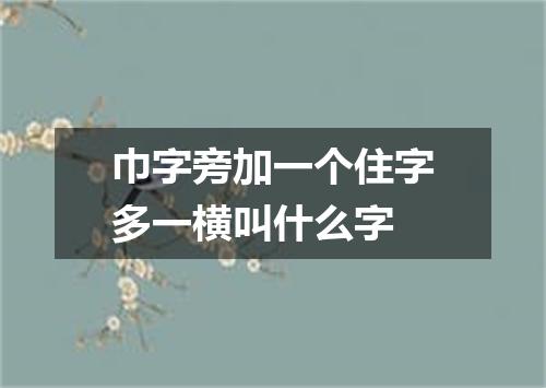 巾字旁加一个住字多一横叫什么字