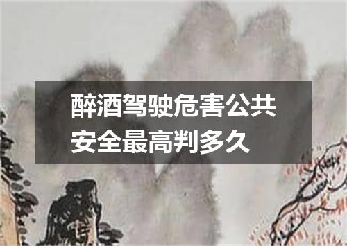 醉酒驾驶危害公共安全最高判多久