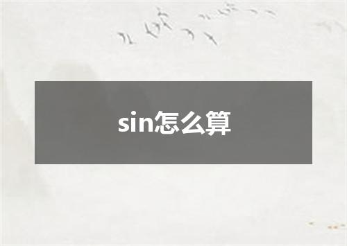 sin怎么算