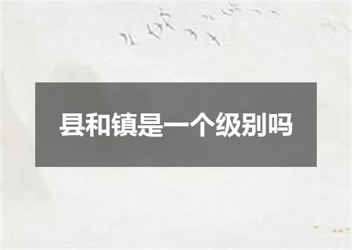 县和镇是一个级别吗