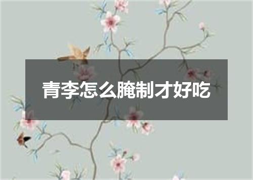 青李怎么腌制才好吃