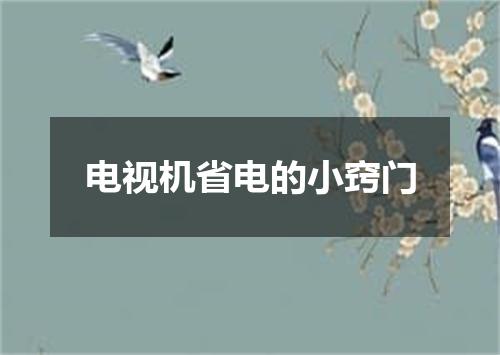 电视机省电的小窍门