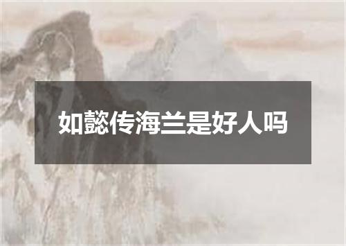 如懿传海兰是好人吗