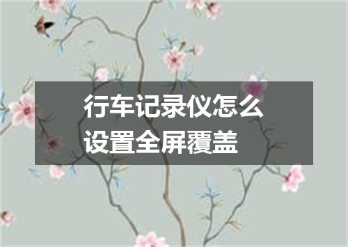 行车记录仪怎么设置全屏覆盖