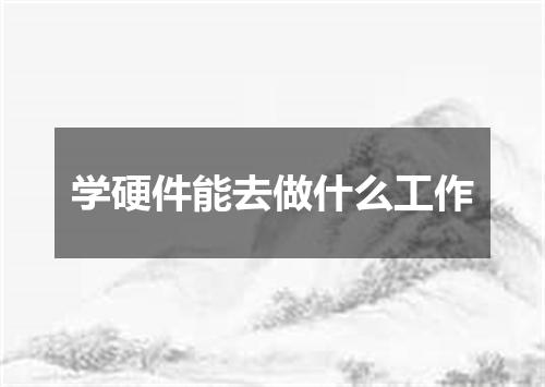 学硬件能去做什么工作