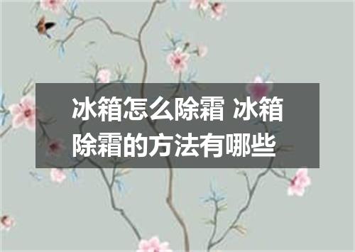冰箱怎么除霜 冰箱除霜的方法有哪些