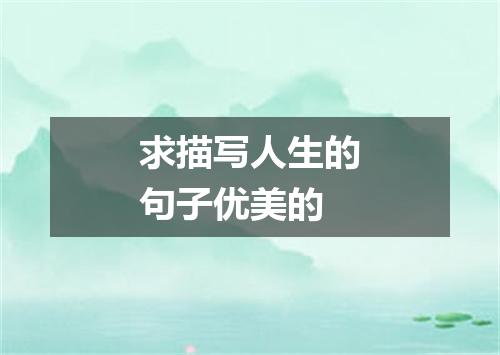 求描写人生的句子优美的