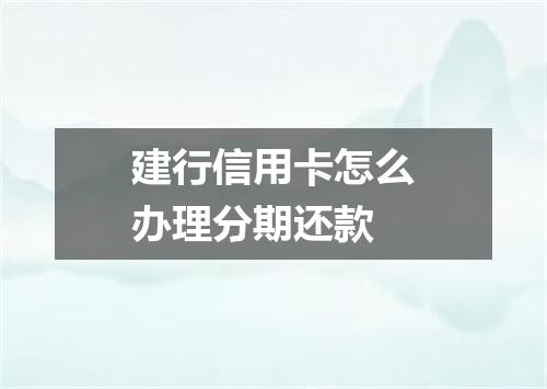 建行信用卡怎么办理分期还款