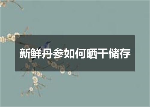 新鲜丹参如何晒干储存