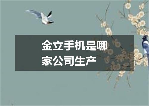 金立手机是哪家公司生产