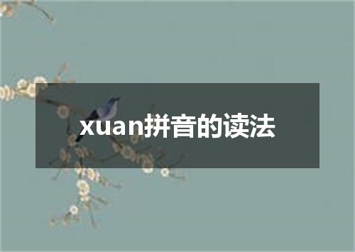 xuan拼音的读法