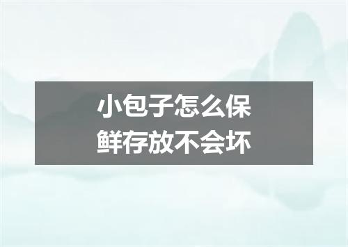小包子怎么保鲜存放不会坏