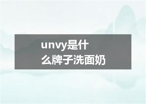 unvy是什么牌子洗面奶