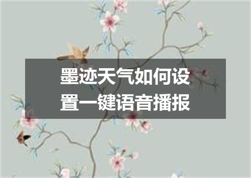 墨迹天气如何设置一键语音播报