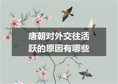 唐朝对外交往活跃的原因有哪些