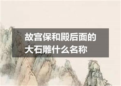 故宫保和殿后面的大石雕什么名称