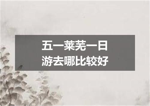 五一莱芜一日游去哪比较好