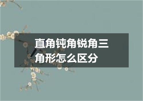 直角钝角锐角三角形怎么区分