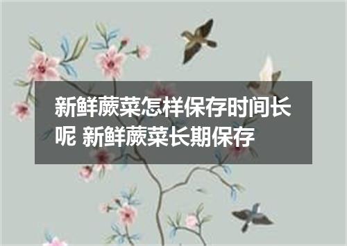 新鲜蕨菜怎样保存时间长呢 新鲜蕨菜长期保存