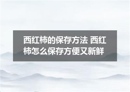 西红柿的保存方法 西红柿怎么保存方便又新鲜