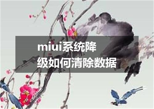 miui系统降级如何清除数据