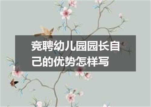 竞聘幼儿园园长自己的优势怎样写