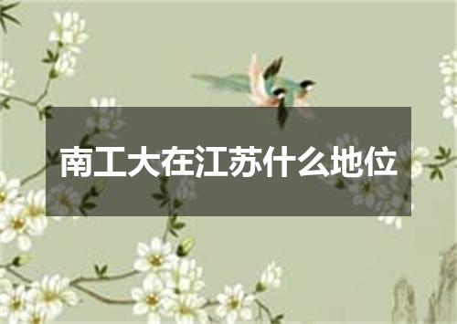 南工大在江苏什么地位