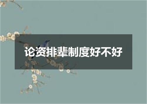 论资排辈制度好不好