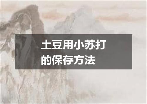 土豆用小苏打的保存方法