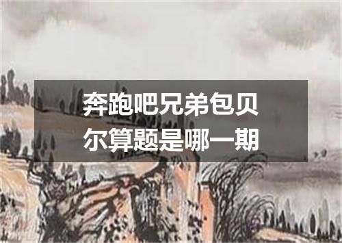 奔跑吧兄弟包贝尔算题是哪一期