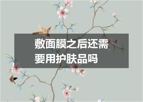 敷面膜之后还需要用护肤品吗