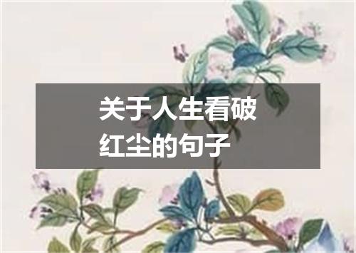 关于人生看破红尘的句子
