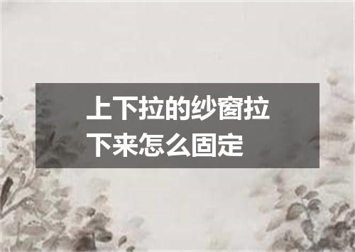 上下拉的纱窗拉下来怎么固定