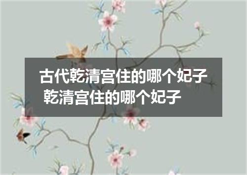 古代乾清宫住的哪个妃子 乾清宫住的哪个妃子