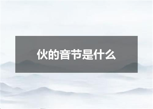 伙的音节是什么